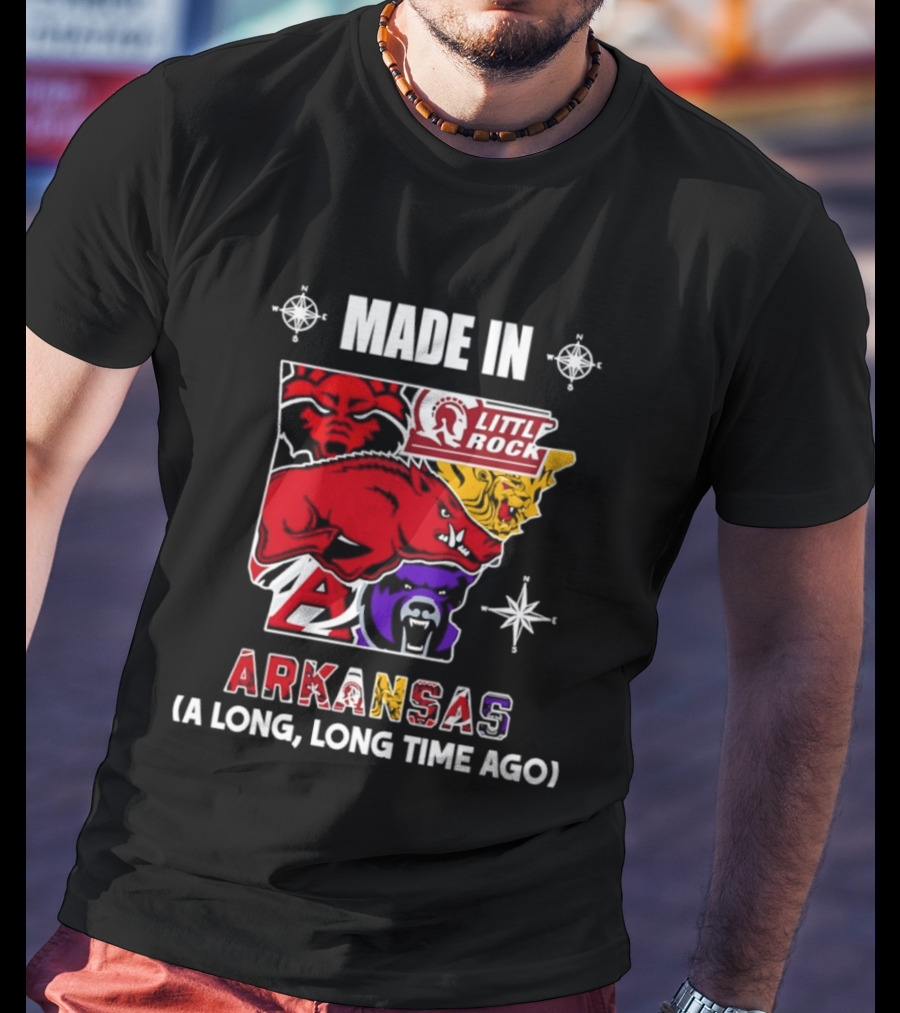 Made In Arkansas Little Rock Map A Long Long Time Ago T-Shirt