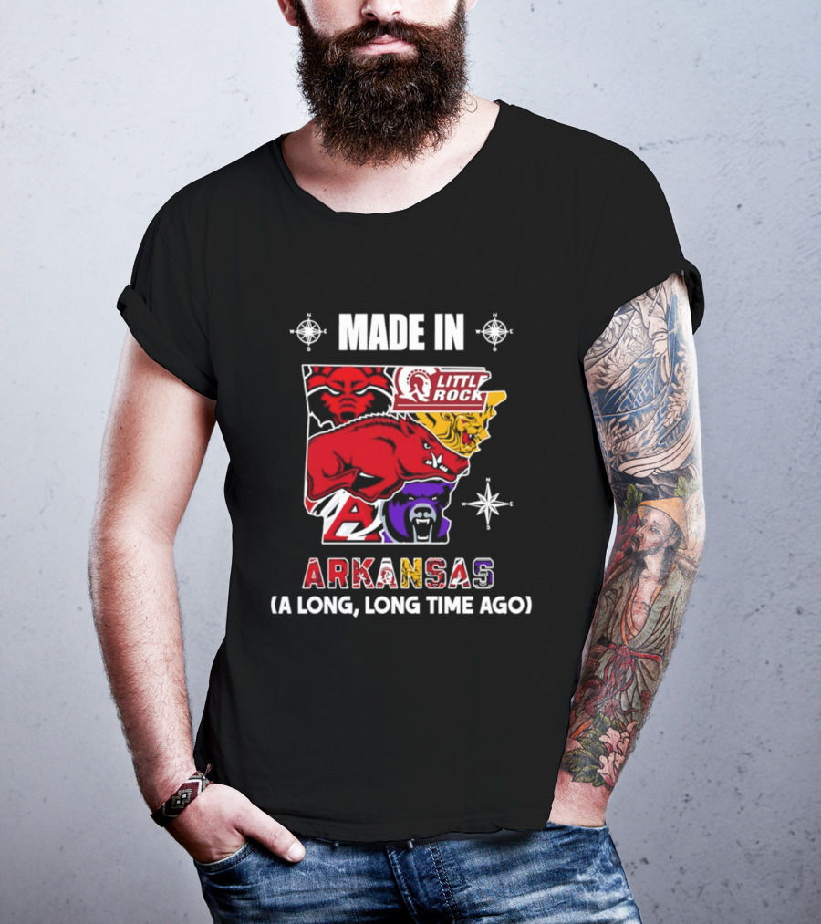 Made In Arkansas Little Rock Map A Long Long Time Ago T-Shirt