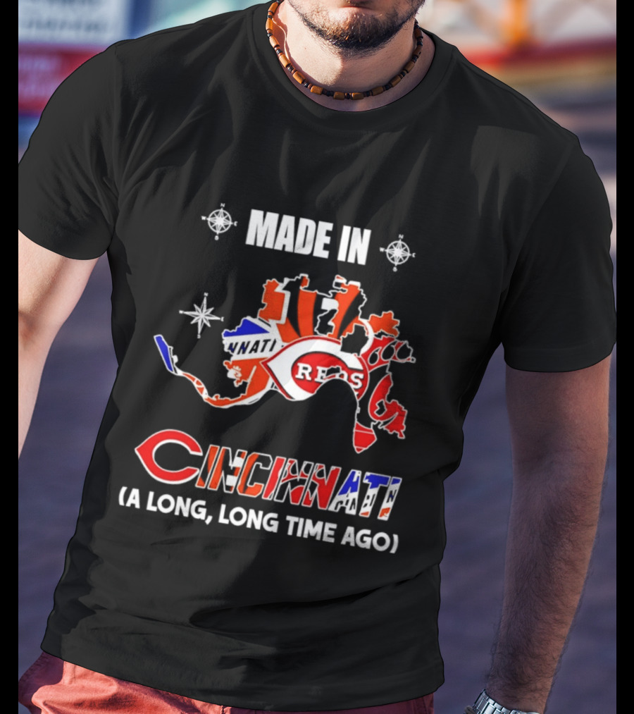 Made In Cincinnati Reds Map A Long Long Time Ago T-Shirt