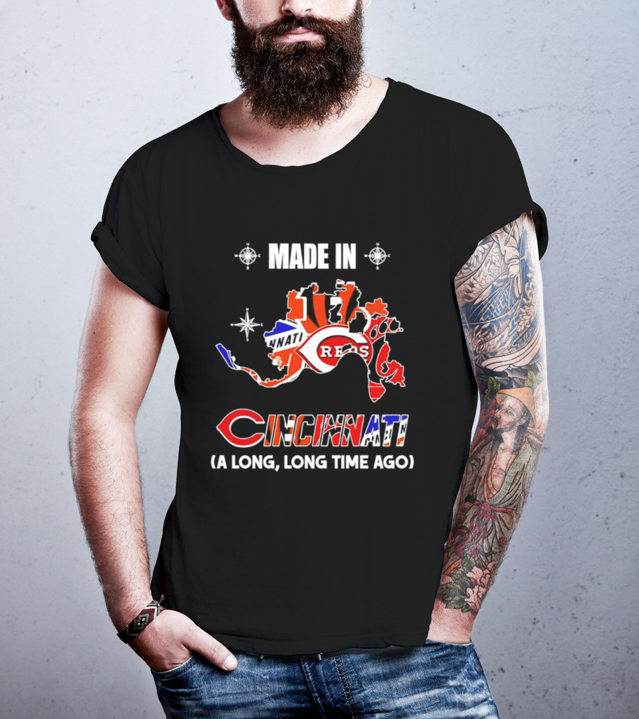 Made In Cincinnati Reds Map A Long Long Time Ago T-Shirt