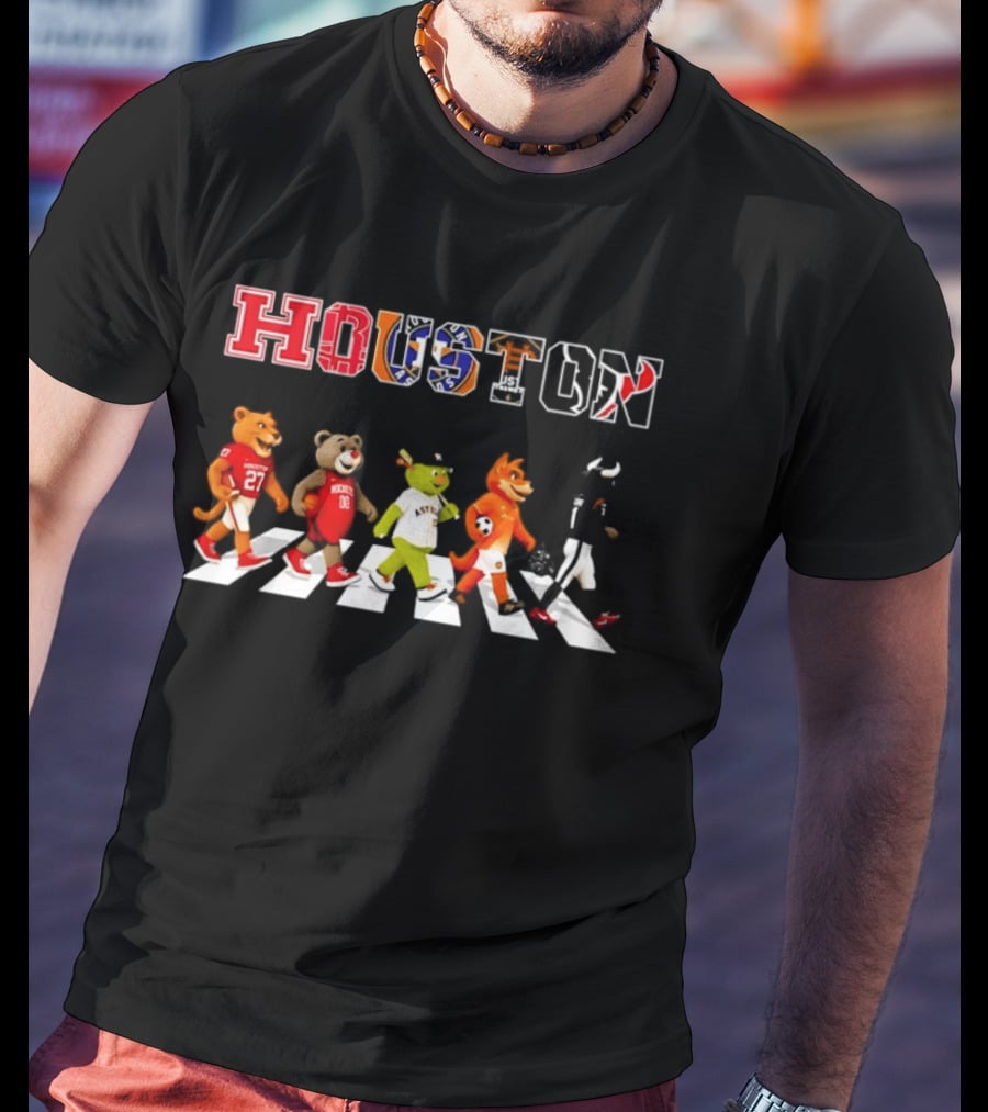 Houston Team Mascots Abbey Road Walk Season 2026 Sports T-Shirt
