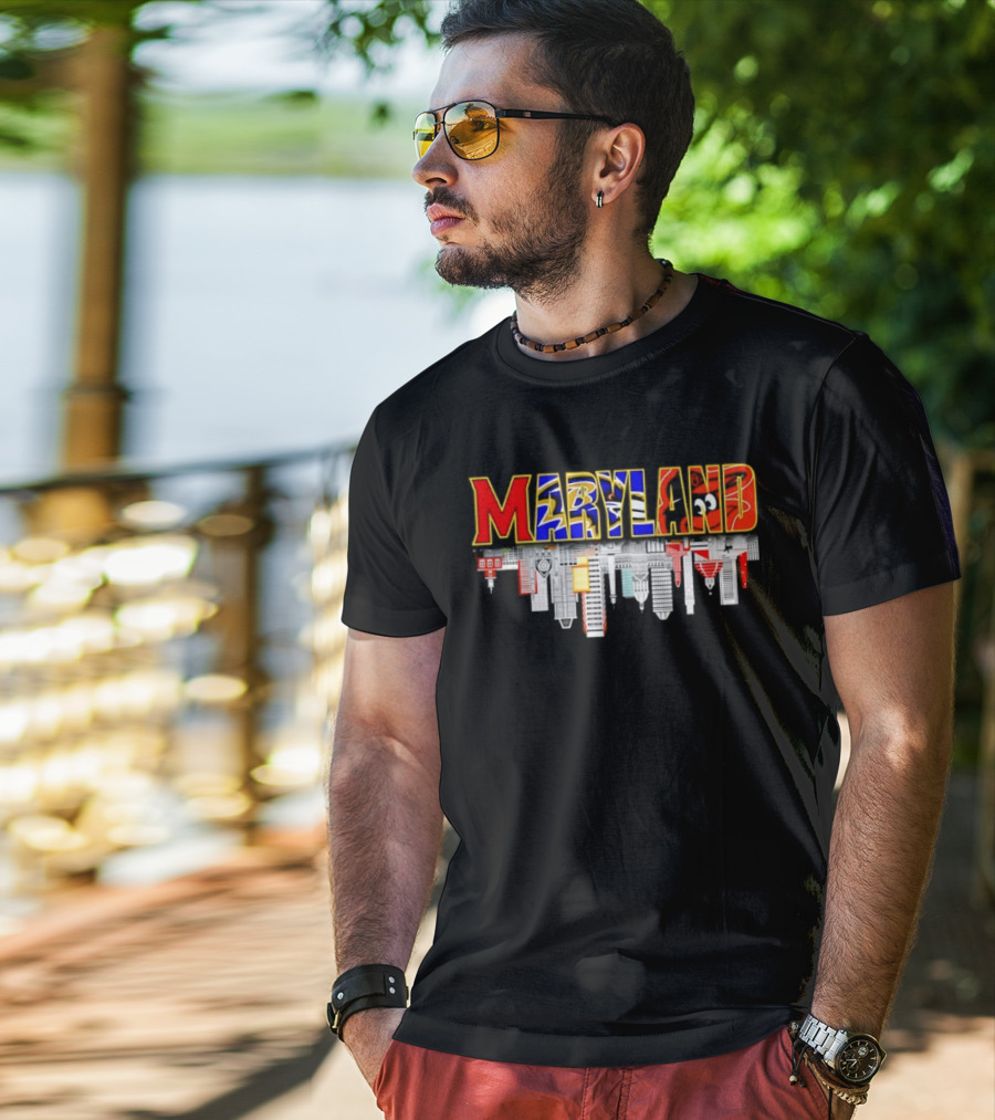 Maryland Sports Team City Skyline 2026 Urban Skyscraper Scene T-Shirt