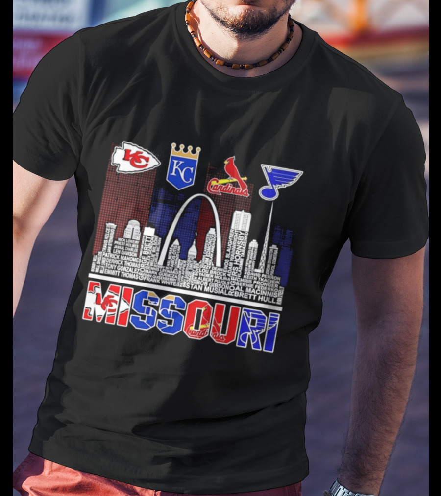 Missouri Skyline Kansas City Chiefs Royals Cardinals Blues T-Shirt