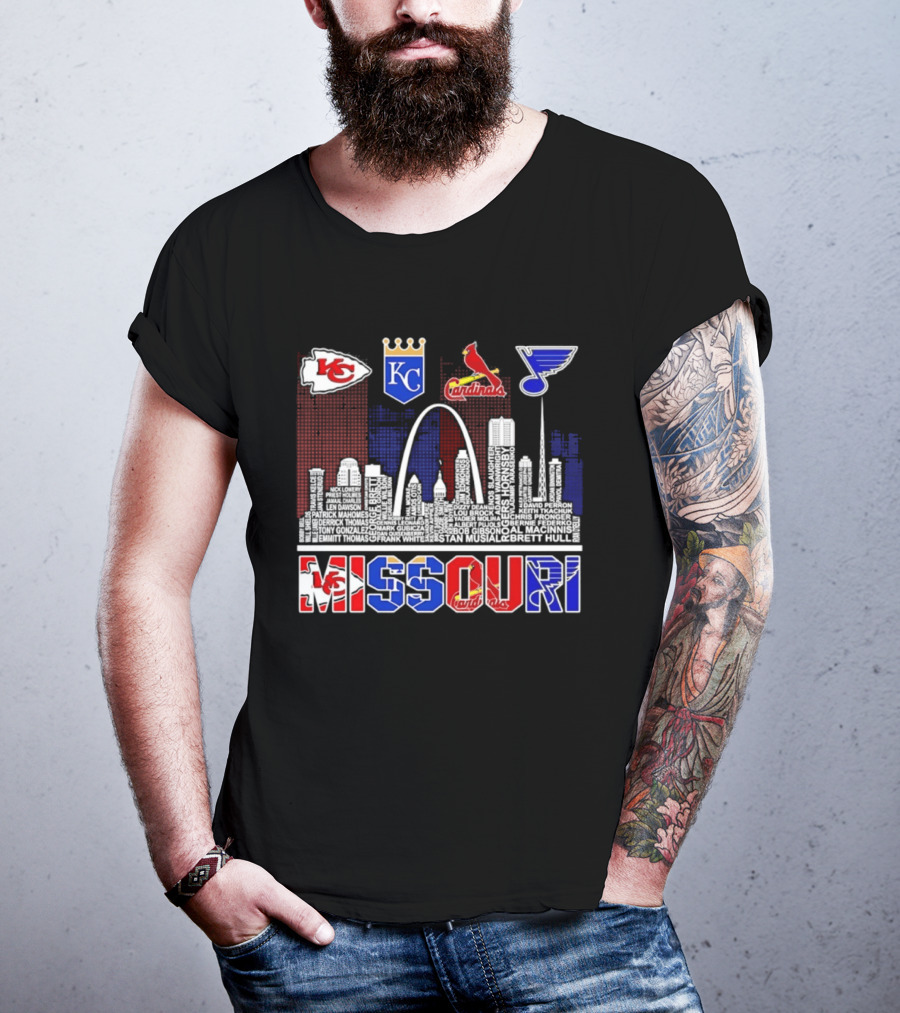 Missouri Skyline Kansas City Chiefs Royals Cardinals Blues T-Shirt