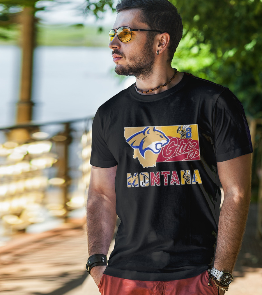 Montana Bobcats Griz 2026 College Football Map T-Shirt