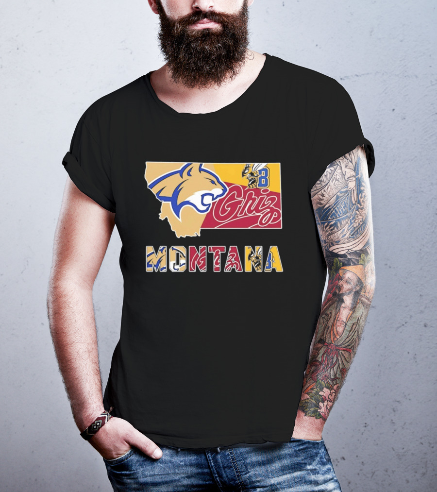 Montana Bobcats Griz 2026 College Football Map T-Shirt