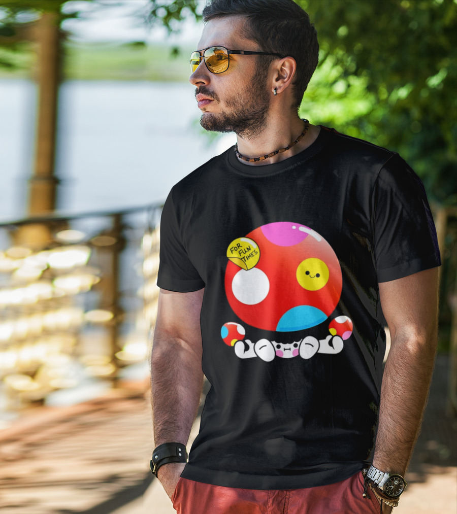 Mushroom Fun Times Bright Polka Dot T-Shirt