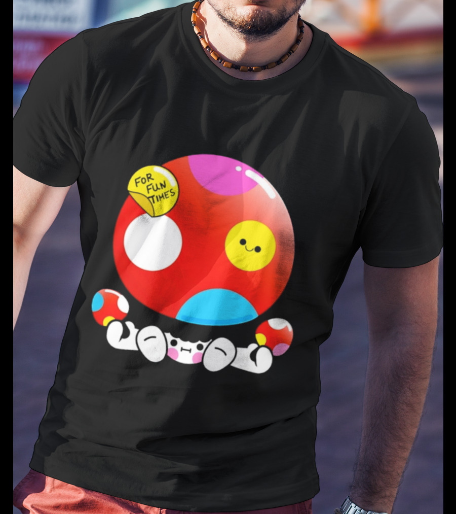Mushroom Fun Times Bright Polka Dot T-Shirt