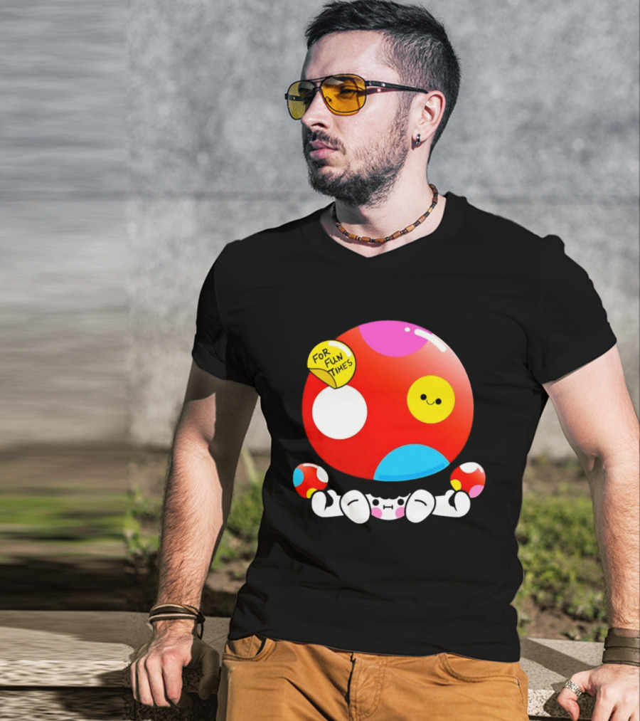Mushroom Fun Times Bright Polka Dot T-Shirt