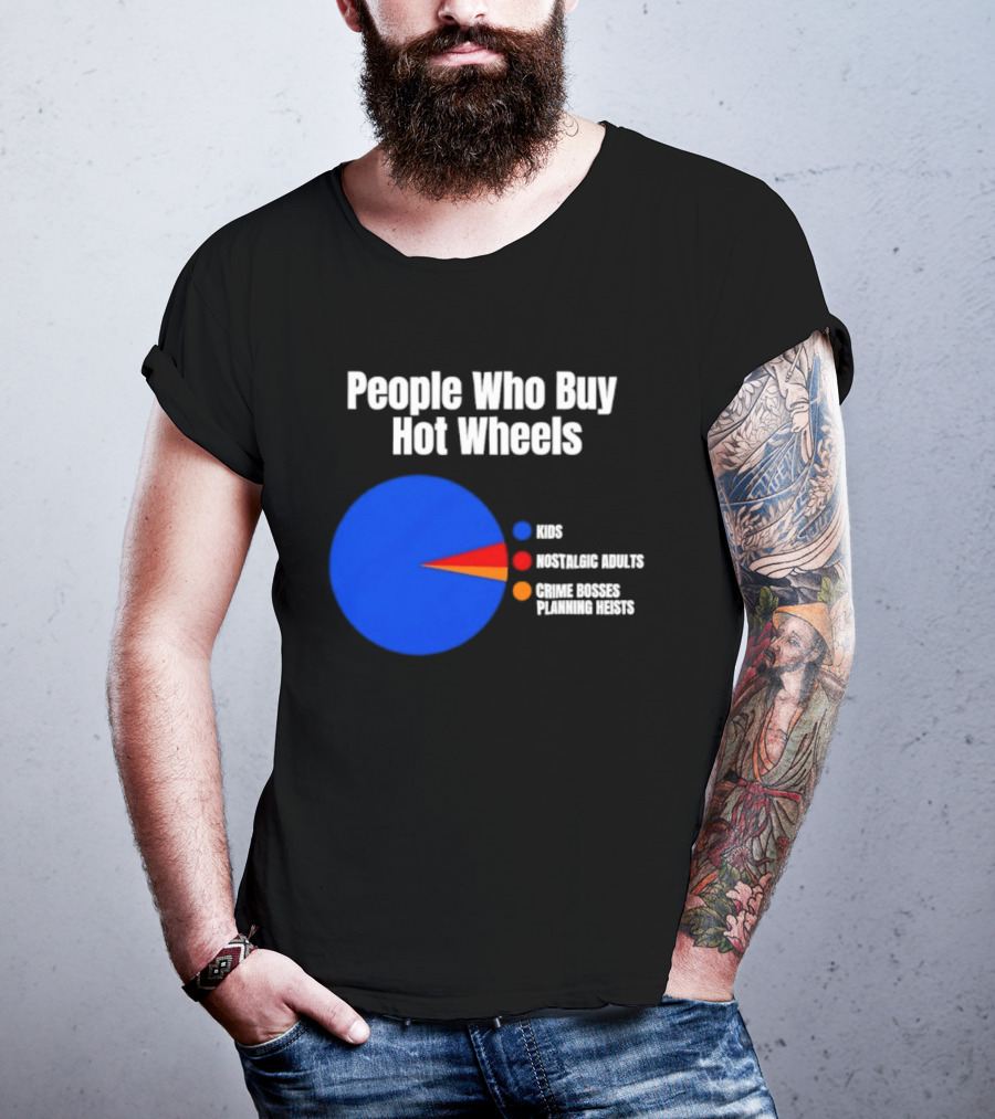 People Who Buy Hot Wheels Nostalgic Adults Crime Bosses Planning Heists Pie Chart T-Shirt