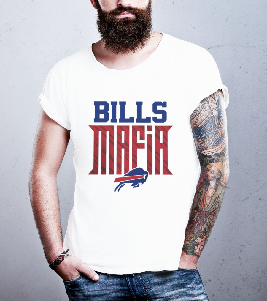 Buffalo Bills Mafia Red And Blue Team Spirit T-Shirt
