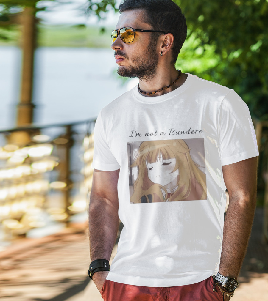 I'm Not A Tsundere Anime Expression Blonde Hair T-Shirt