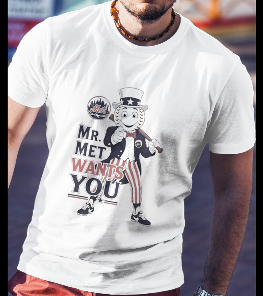 Mr. Met Wants You New York Mets Uncle Sam Baseball Fan T-Shirt