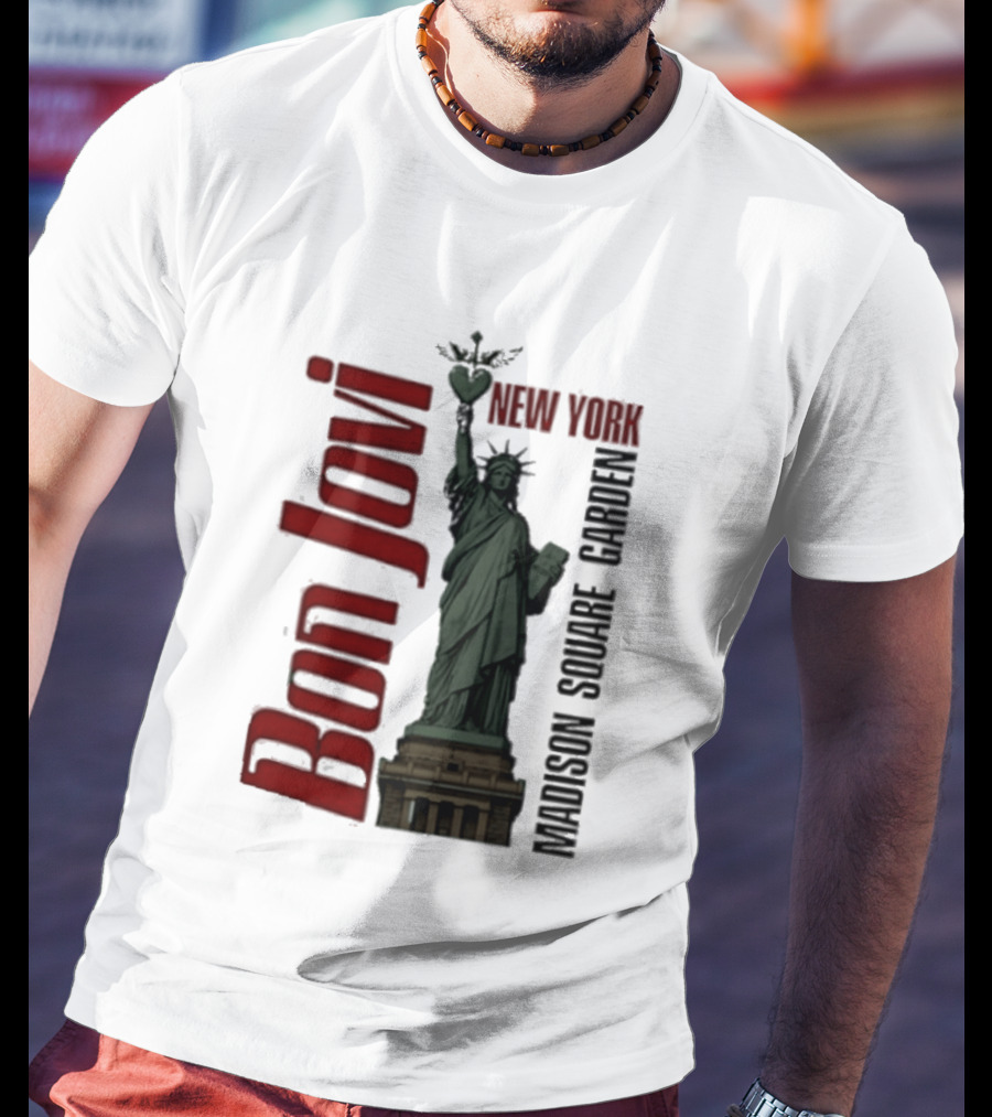 Bon Jovi Statue Of Liberty New York Madison Square Garden T-Shirt