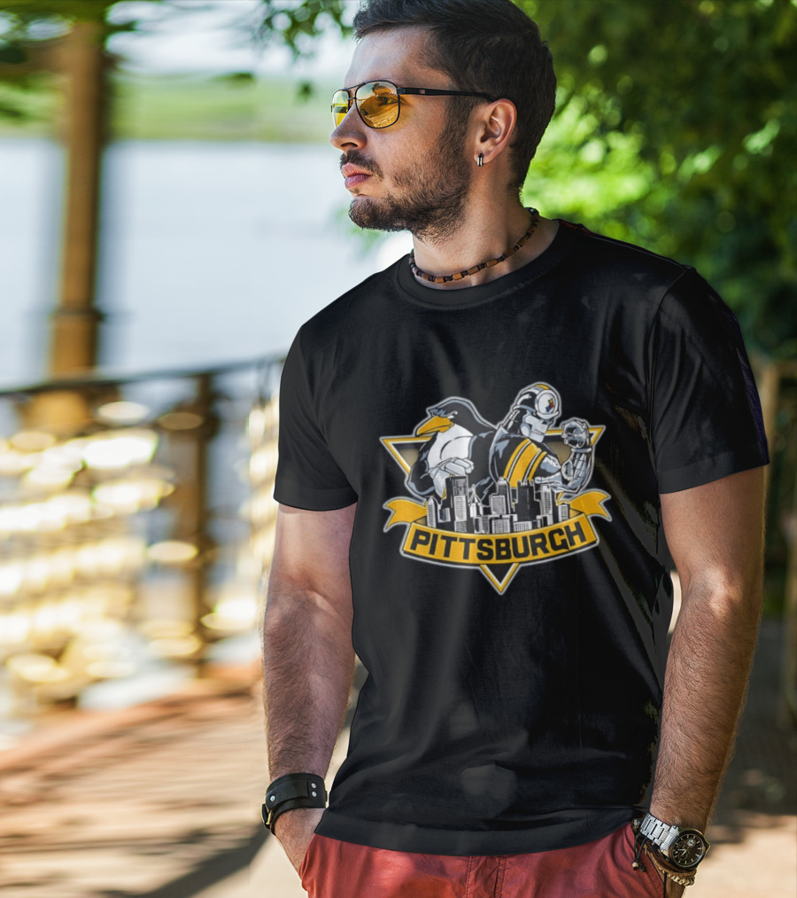 Pittsburgh Penguins Steelers City Skyline 2026 T-Shirt