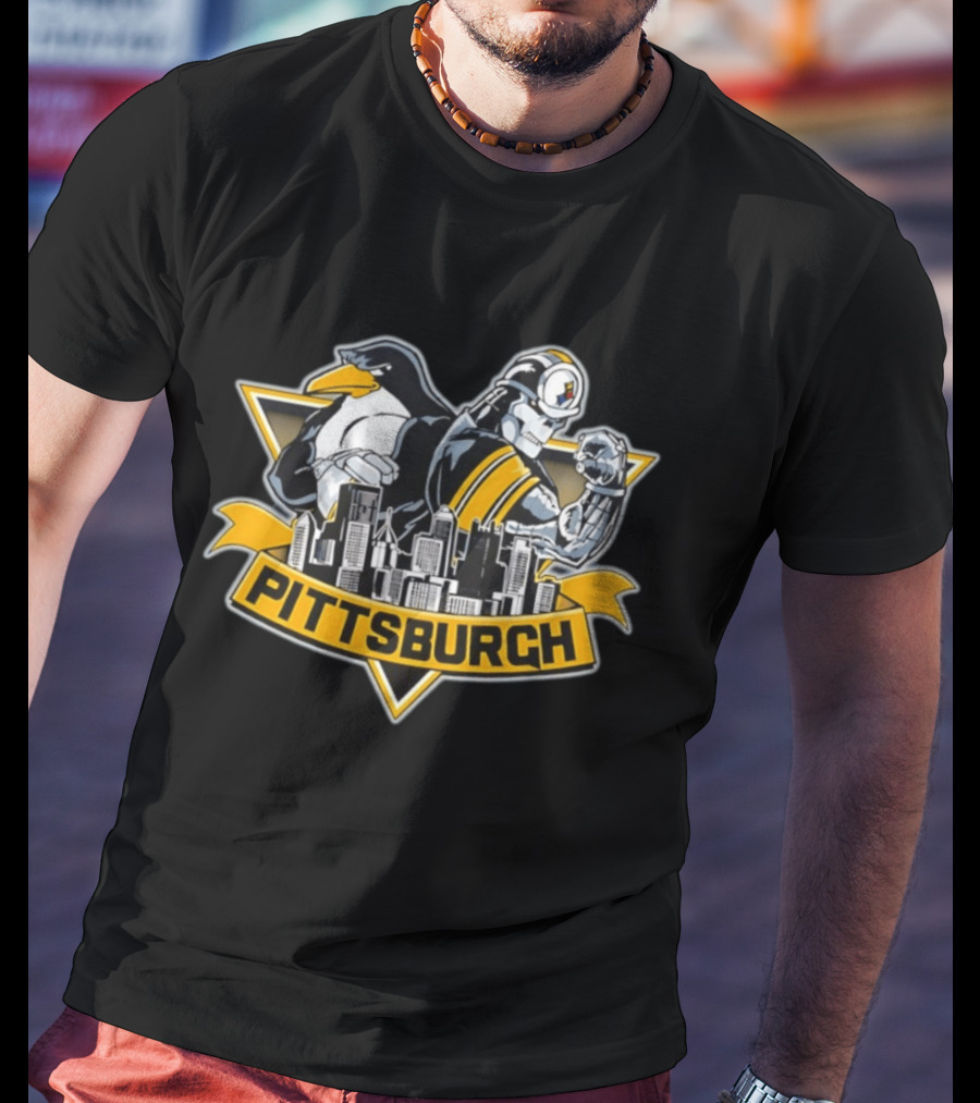 Pittsburgh Penguins Steelers City Skyline 2026 T-Shirt