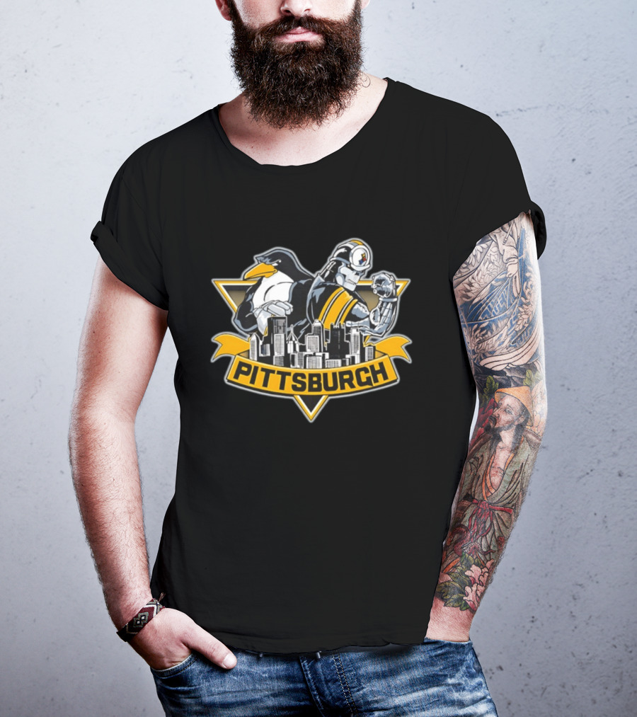 Pittsburgh Penguins Steelers City Skyline 2026 T-Shirt