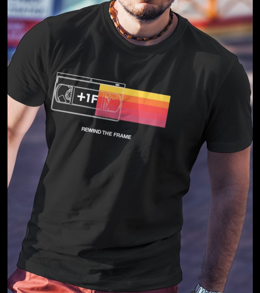 Rewind The Frame Retro VHS Tape 80s Aesthetic T-Shirt