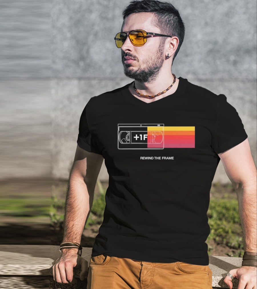 Rewind The Frame Retro VHS Tape 80s Aesthetic T-Shirt