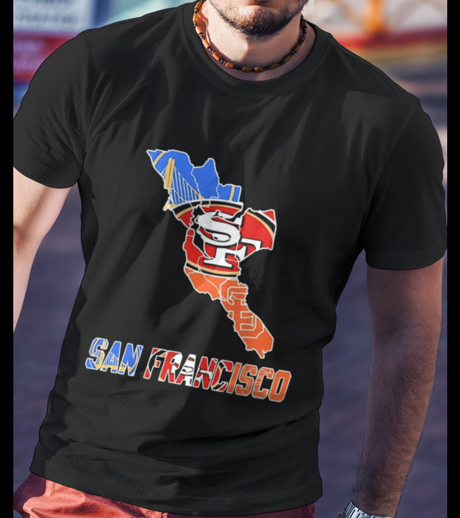 San Francisco State Map Golden State Warriors 49ers 2026 T-Shirt