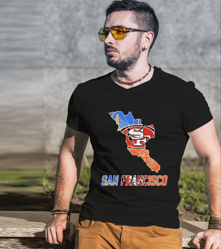 San Francisco State Map Golden State Warriors 49ers 2026 T-Shirt