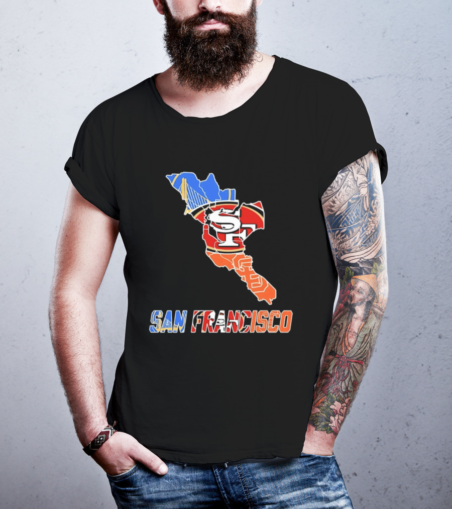 San Francisco State Map Golden State Warriors 49ers 2026 T-Shirt