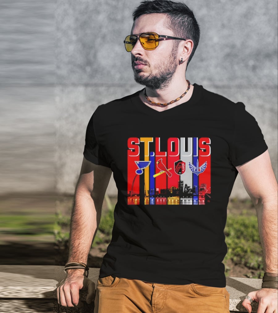 St Louis City Blues Cardinals BattleHawks Skyline Season 2026 T-Shirt