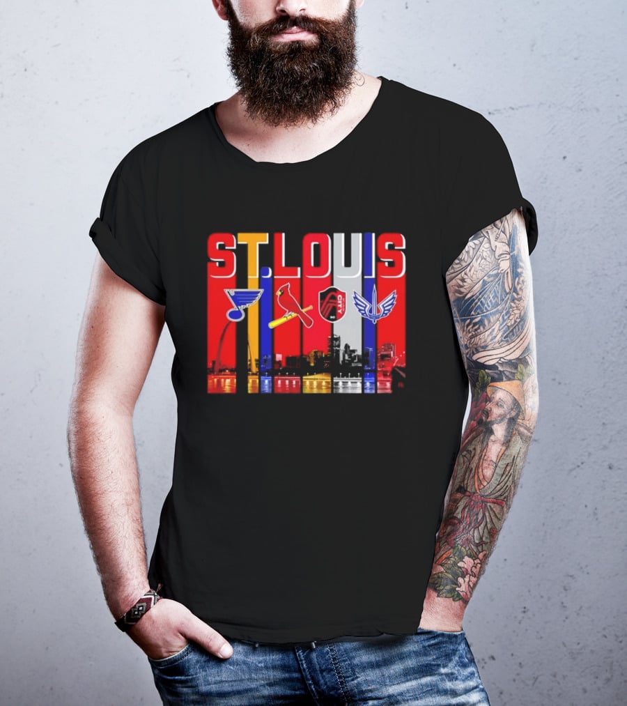St Louis City Blues Cardinals BattleHawks Skyline Season 2026 T-Shirt