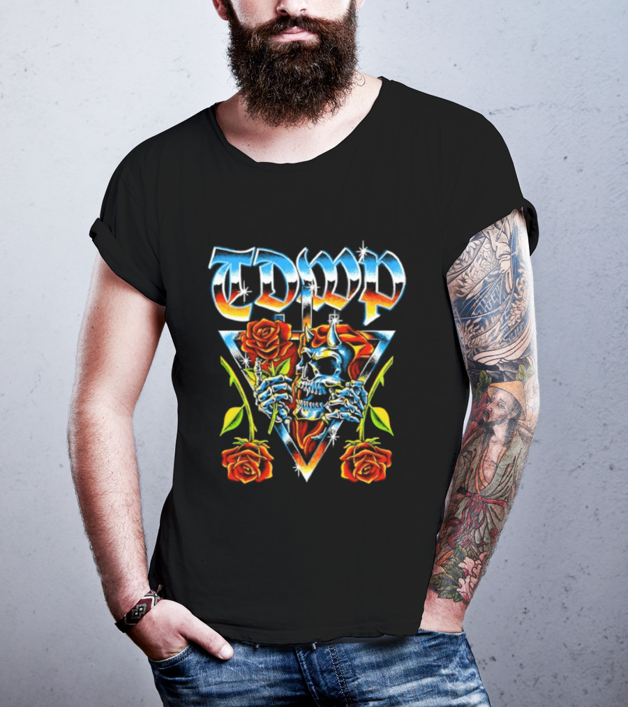 TDWP Devil Skull Roses Metalcore Band T-Shirt