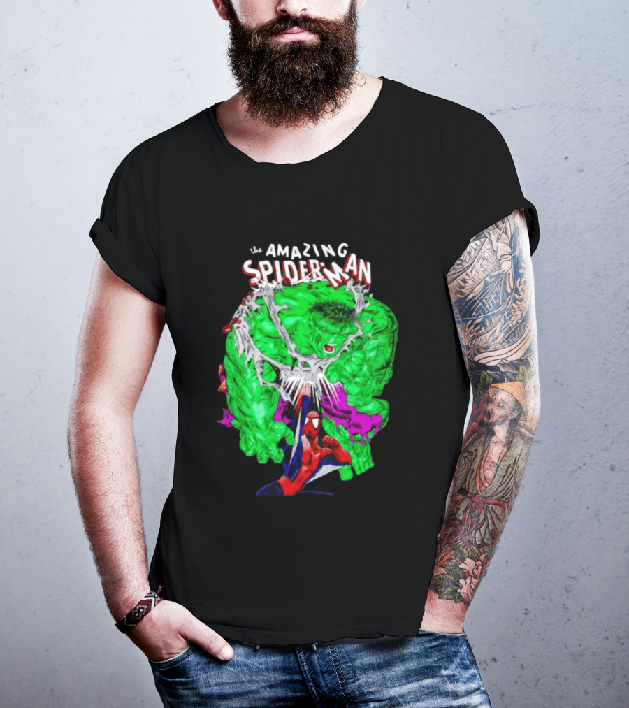 The Amazing Spider Man The Incredible Hulk Comic Style Showdown T-Shirt