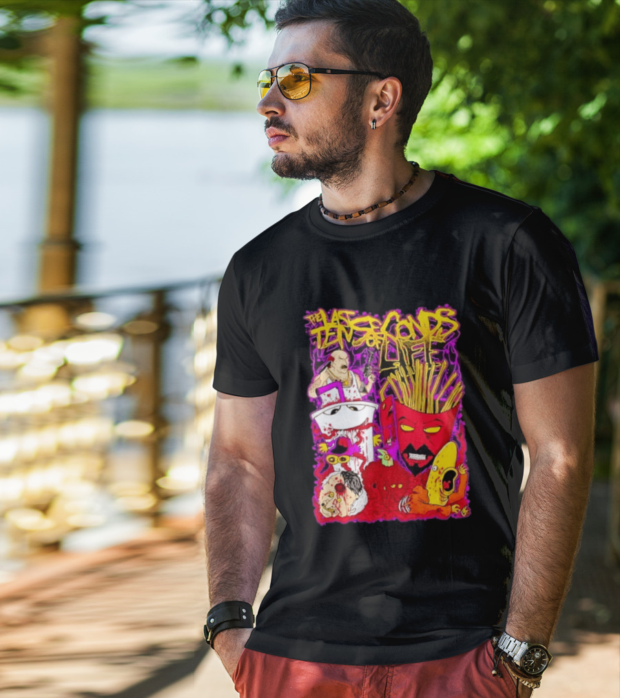 The Last Ten Seconds Of Life Aqua Teen Hunger Force Characters Frylock Master Shake Meatwad Carl T-Shirt