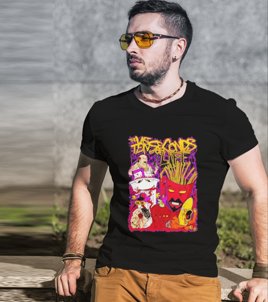 The Last Ten Seconds Of Life Aqua Teen Hunger Force Characters Frylock Master Shake Meatwad Carl T-Shirt