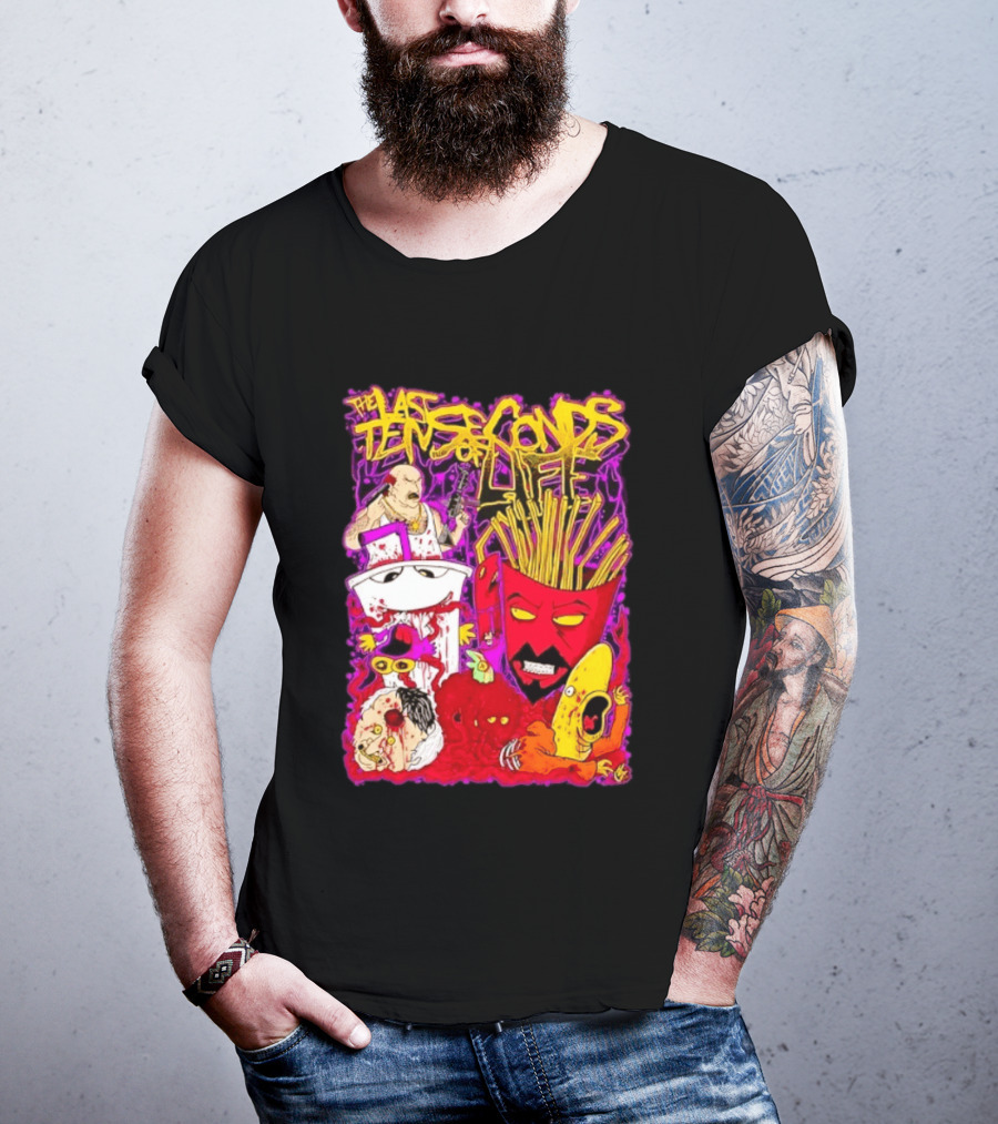 The Last Ten Seconds Of Life Aqua Teen Hunger Force Characters Frylock Master Shake Meatwad Carl T-Shirt