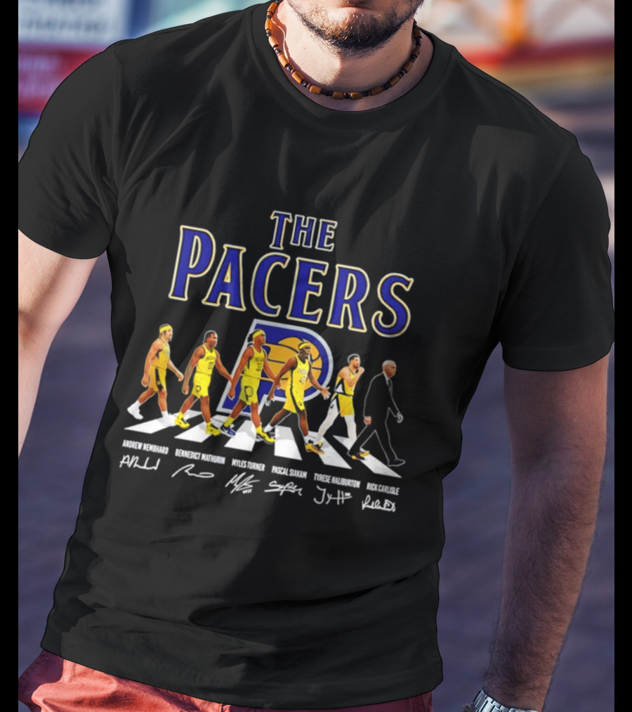 The Pacers Andrew Nembhard Bennedict Mathurin Myles Turner Pascal Siakam Tyrese Haliburton Signatures T-Shirt