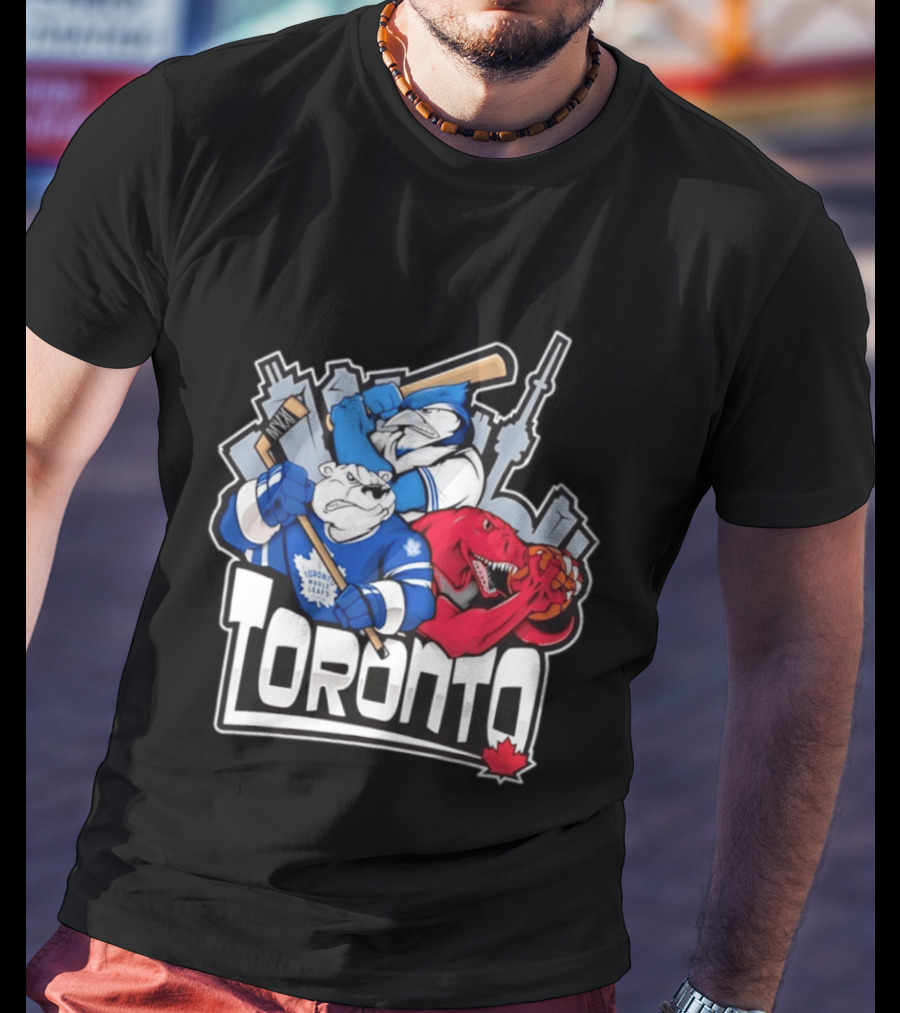 Toronto Maple Leafs Blue Jays Raptors Skyline 2026 T-Shirt