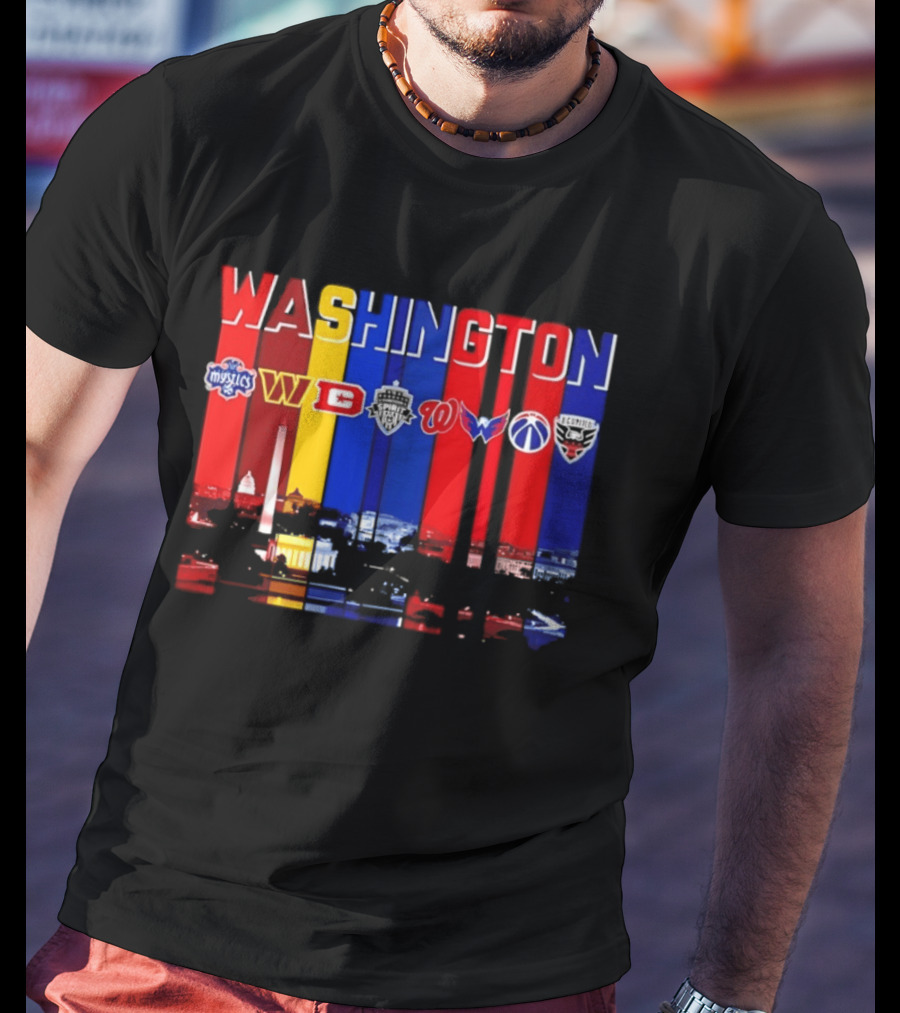 Washington Mystics Commanders Spirit Nationals Wizards DC United T-Shirt