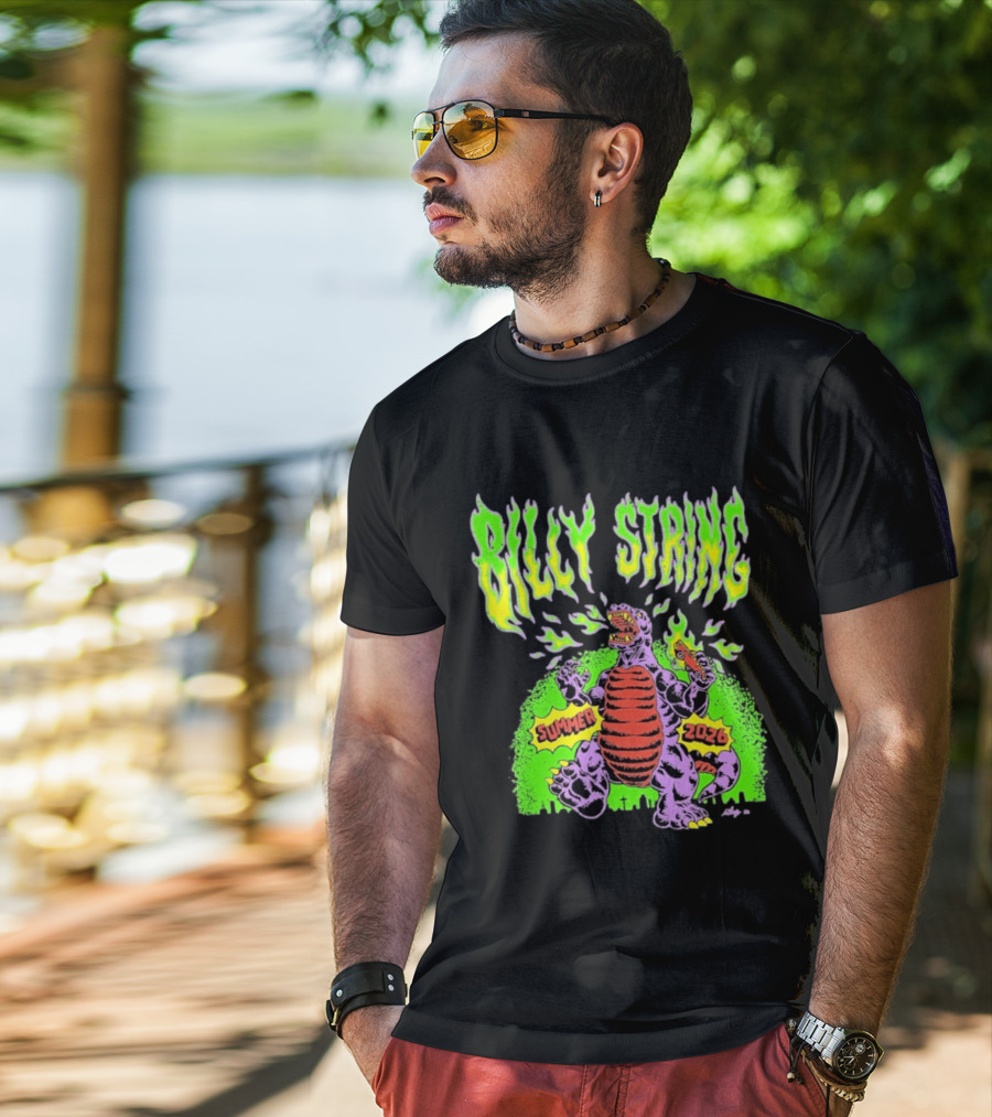 Billy Strings Summer 2026 Terrible Lizard Monster Concert Tour Neon Comic T-Shirt
