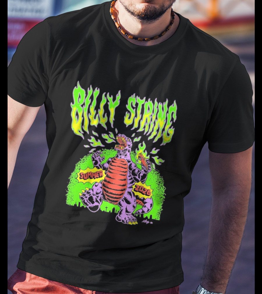 Billy Strings Summer 2026 Terrible Lizard Monster Concert Tour Neon Comic T-Shirt