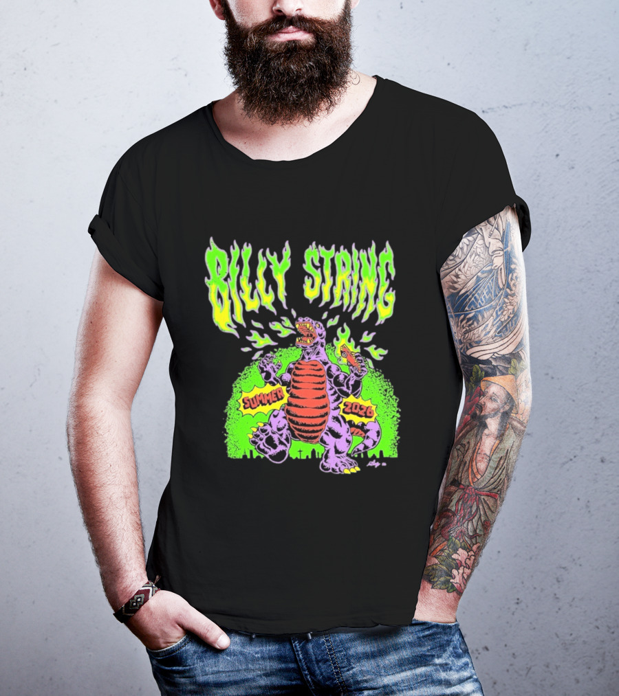 Billy Strings Summer 2026 Terrible Lizard Monster Concert Tour Neon Comic T-Shirt