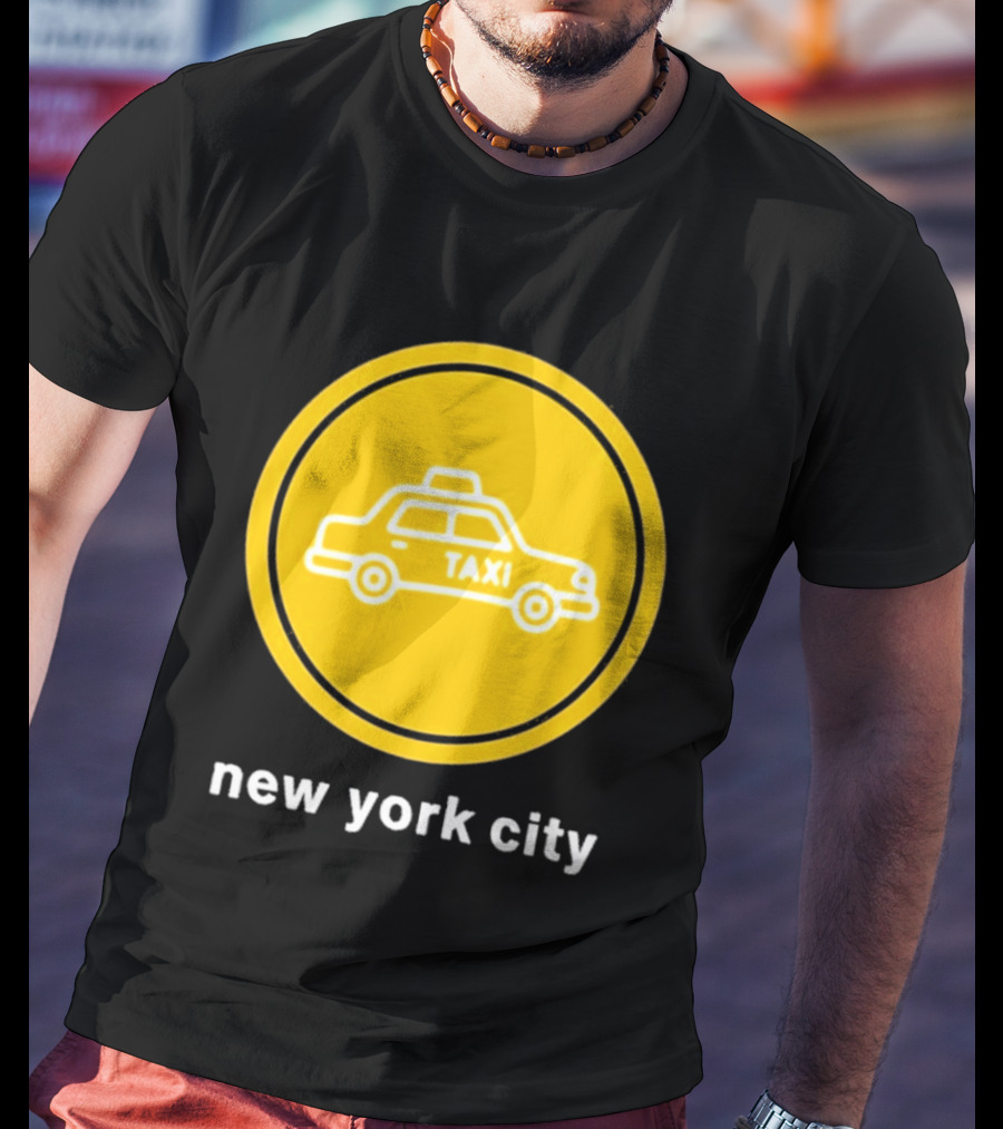 New York City Taxi Cab Blink 182 Iconic Yellow Circle T-Shirt