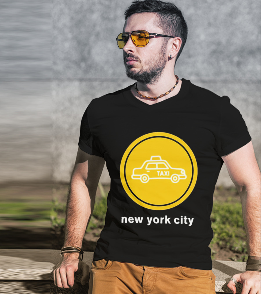 New York City Taxi Cab Blink 182 Iconic Yellow Circle T-Shirt