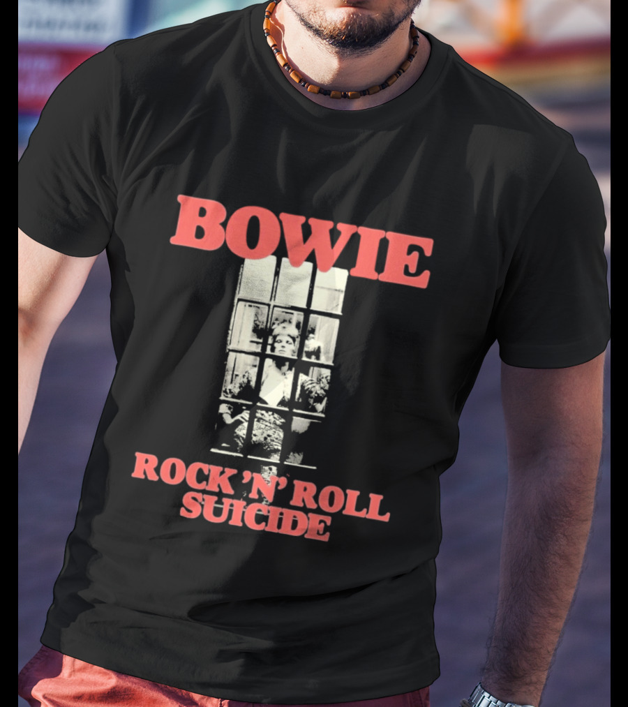 Bowie Rock N Roll Suicide Vintage Block T-Shirt