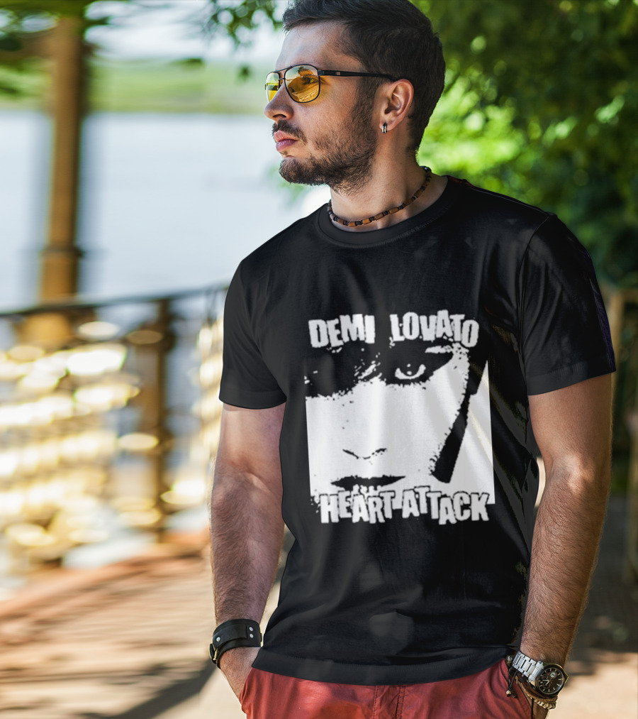 Demi Lovato Heart Attack Anniversary Face T-Shirt
