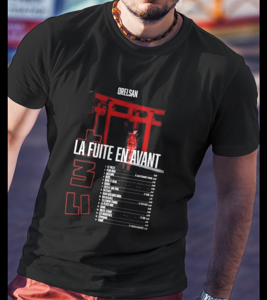 Orelsan La Fuite En Avant Rouge Tour Dates 2024 T-Shirt