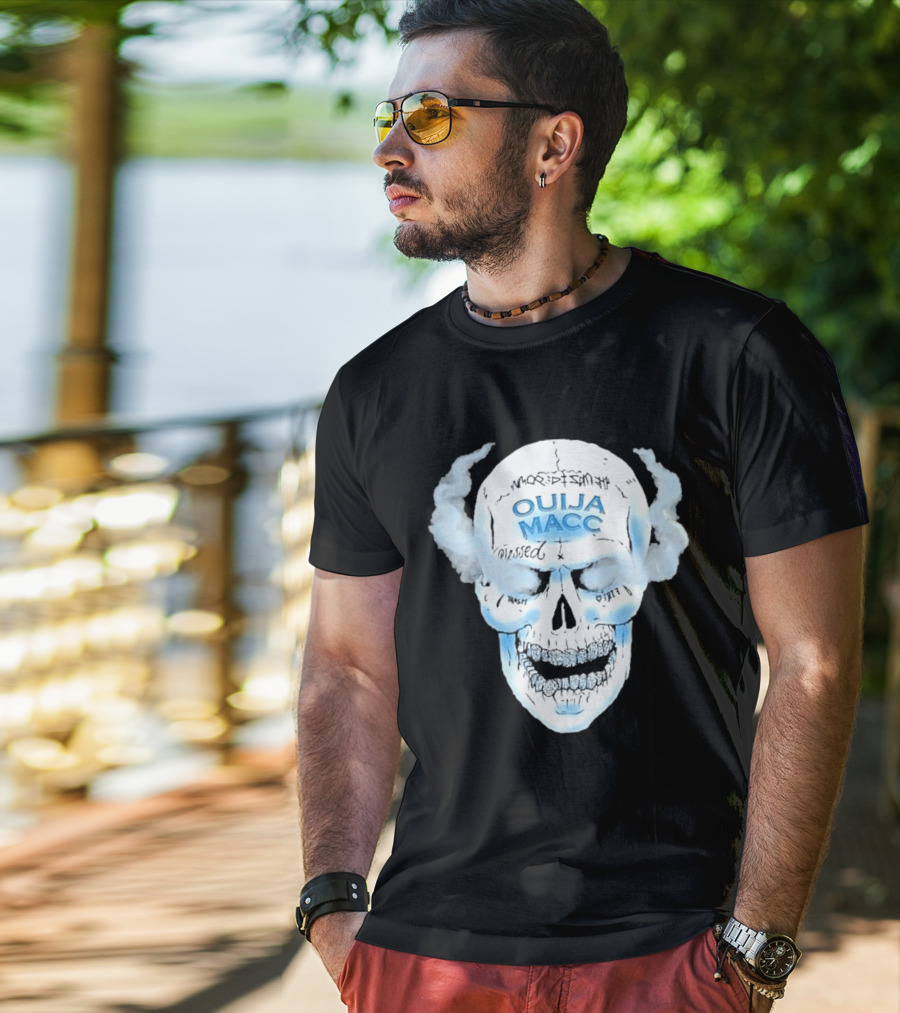 Ouija Macc Skull Blessed Trash Smoke Effect Design D 977 T-Shirt