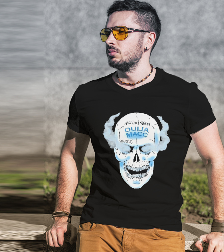 Ouija Macc Skull Blessed Trash Smoke Effect Design D 977 T-Shirt