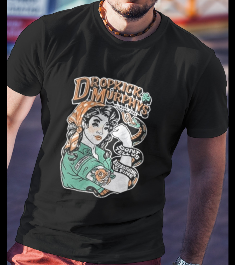 Dropkick Murphys Europe 2025 Tour Don't Tell Us Everything Is Fine Snake T-Shirt