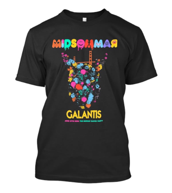 Midsommar Galantis Midway Block Party 2026 Vibrant Paint Explosion T-Shirt