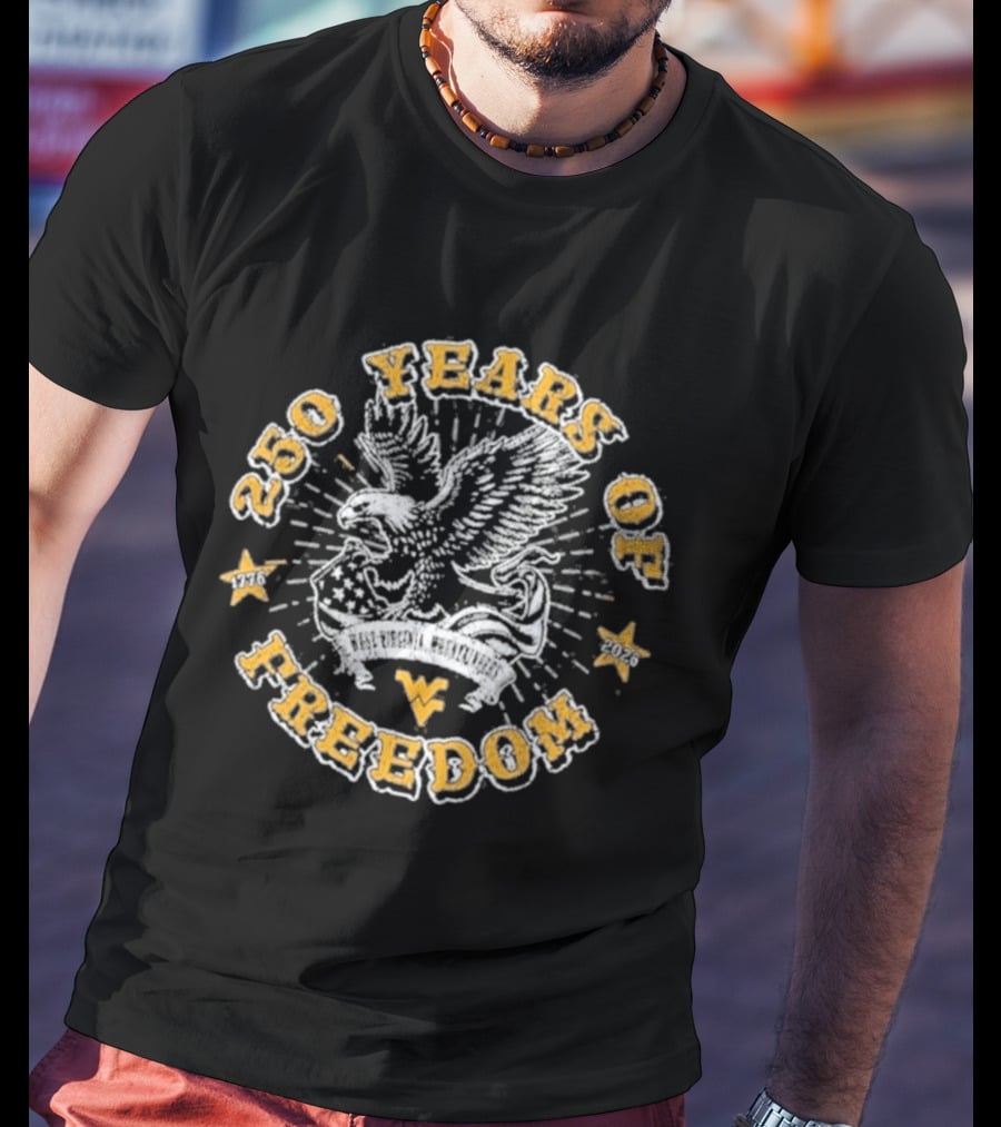 West Virginia Mountaineers 250 Years Of Freedom Americana Eagle T-Shirt