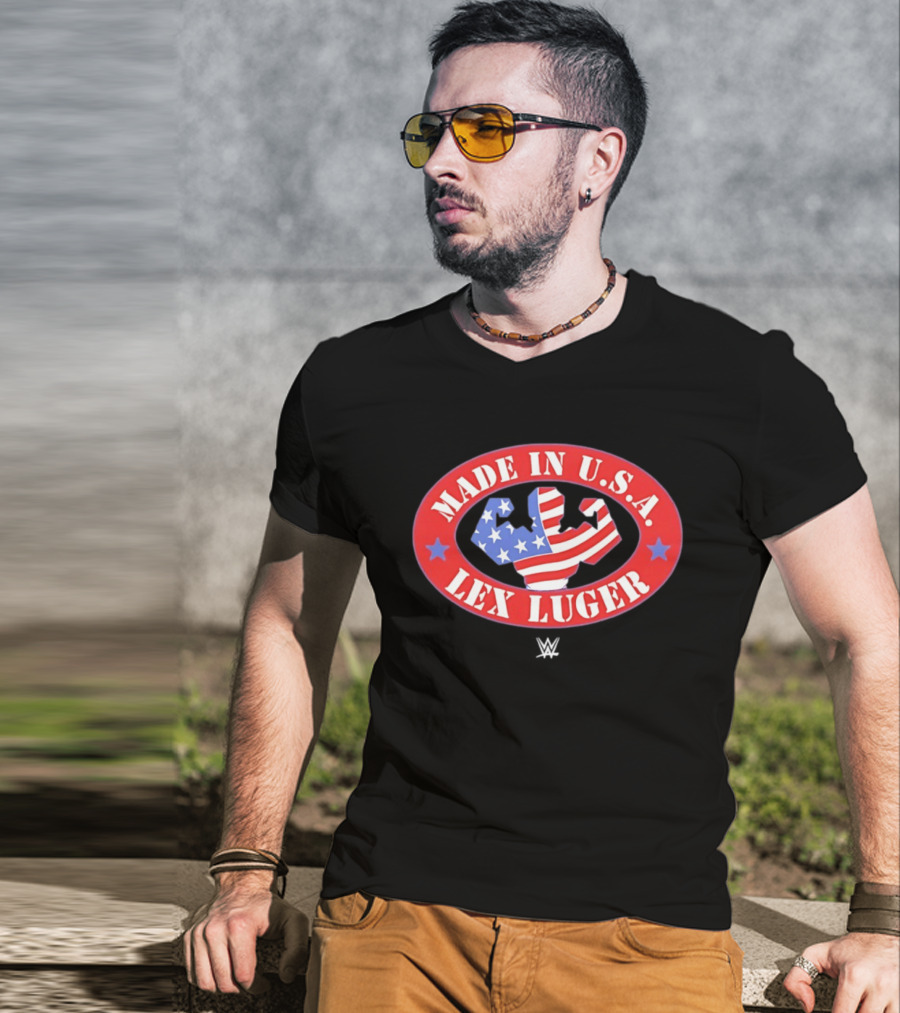 Made In USA Lex Luger Muscle Stars Stripes WWE 2026 T-Shirt